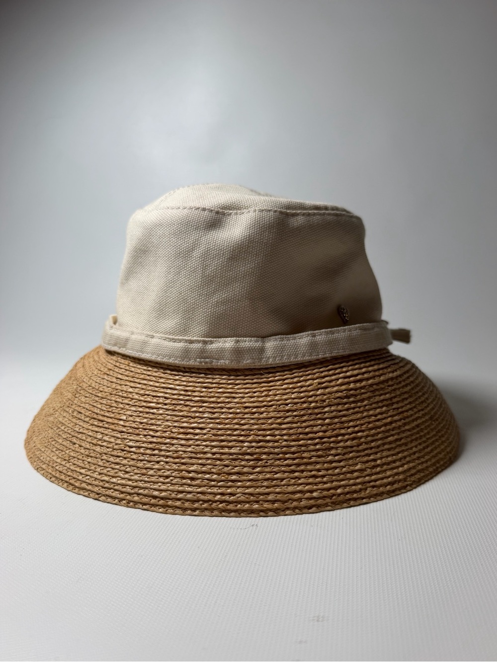 Helen Kaminski Canvas and Raffia Bucket Hat - O/S